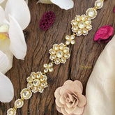 Vriksham Exquisite Floral Kundan Jadau Sheeshphool-White-J2771